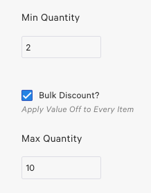 Bulk Discount option in the Advanced Settings section of the discount configuration page