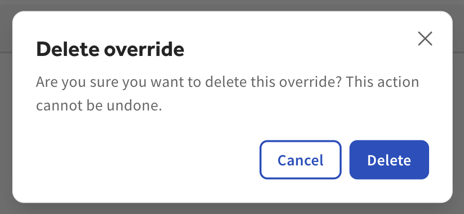 An example of the deletion confirmation dialog for custom assembly lines.